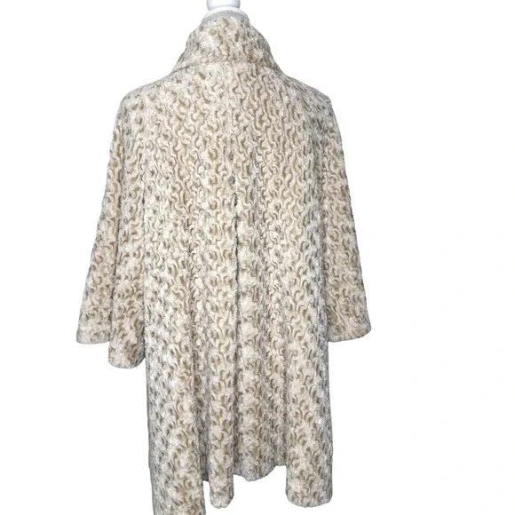 Vintage Sarah-Jane Blonde Faux Fur Snap Front Swing Jacket Size 12 - Picture 2 of 14